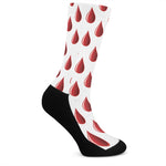 Red Blood Drop Pattern Print Crew Socks