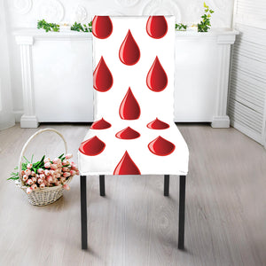 Red Blood Drop Pattern Print Dining Chair Slipcover