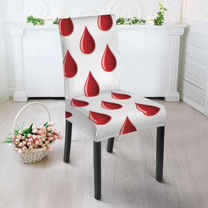 Red Blood Drop Pattern Print Dining Chair Slipcover