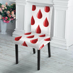 Red Blood Drop Pattern Print Dining Chair Slipcover