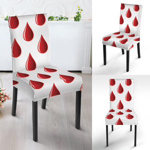 Red Blood Drop Pattern Print Dining Chair Slipcover