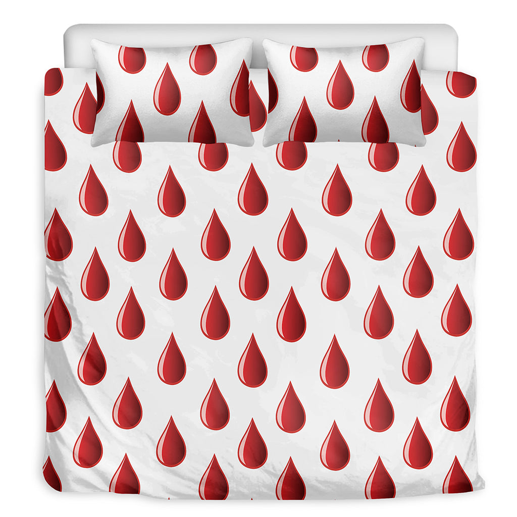 Red Blood Drop Pattern Print Duvet Cover Bedding Set