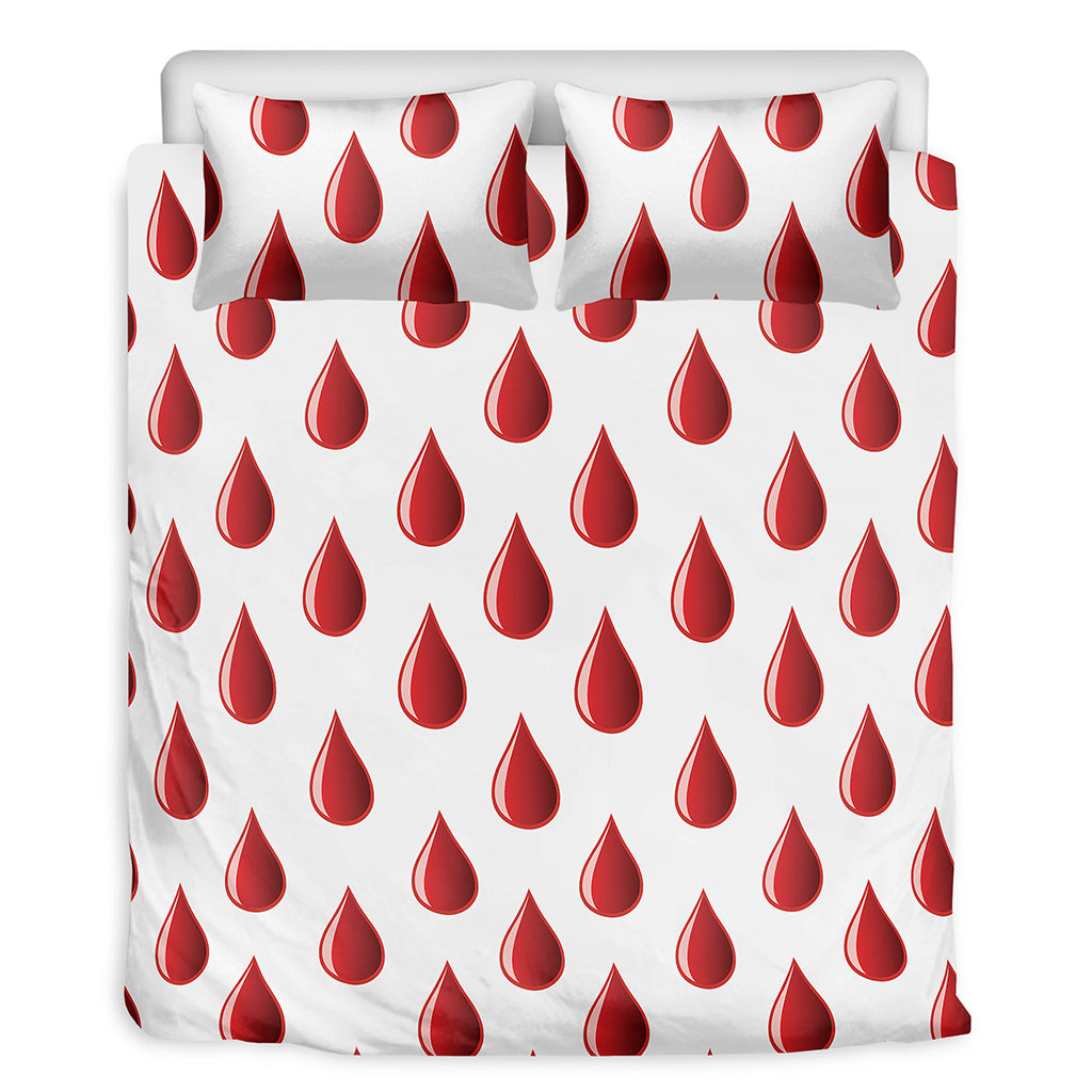 Red Blood Drop Pattern Print Duvet Cover Bedding Set