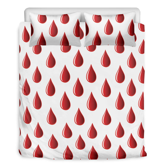 Red Blood Drop Pattern Print Duvet Cover Bedding Set