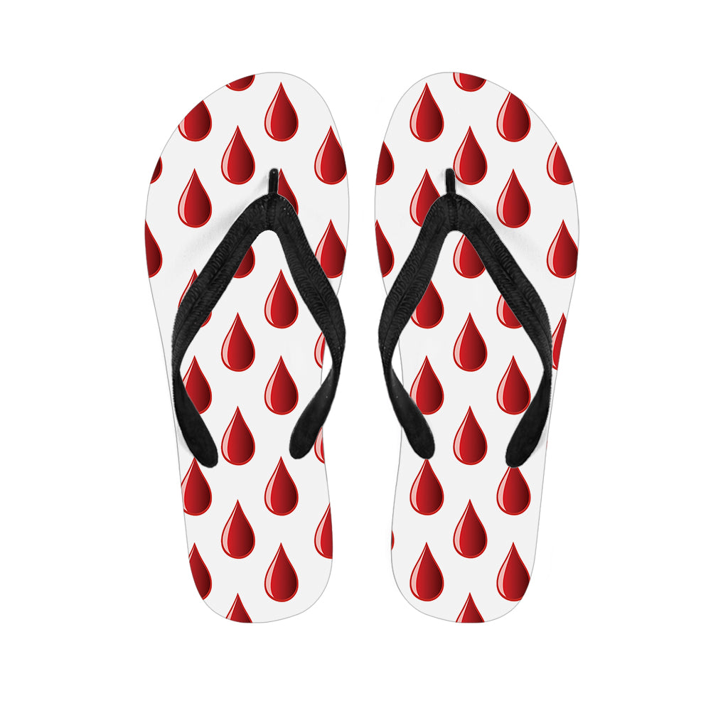 Red Blood Drop Pattern Print Flip Flops