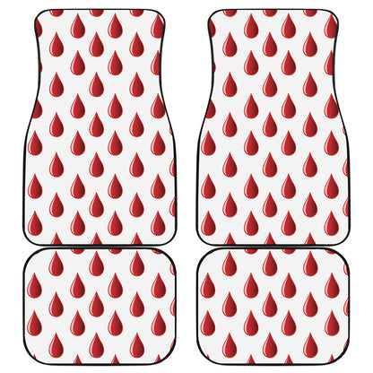 Red Blood Drop Pattern Print Front and Back Car Floor Mats