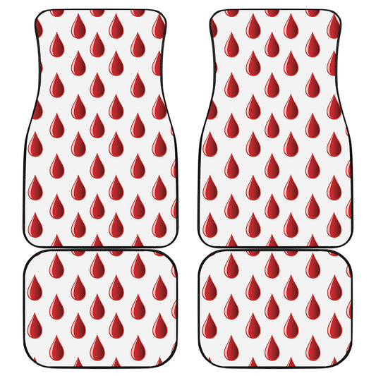 Red Blood Drop Pattern Print Front and Back Car Floor Mats