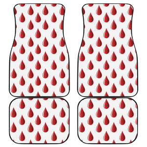 Red Blood Drop Pattern Print Front and Back Car Floor Mats