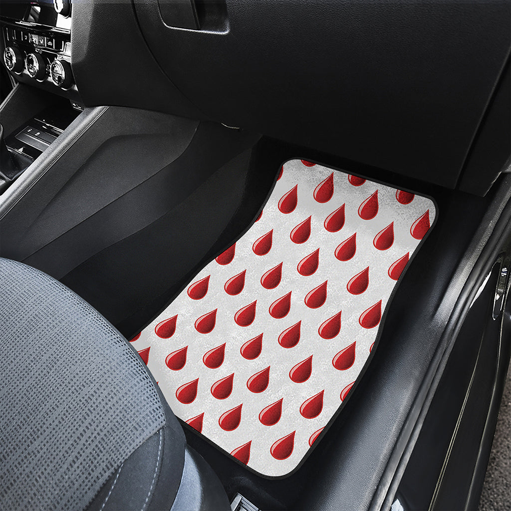 Red Blood Drop Pattern Print Front and Back Car Floor Mats