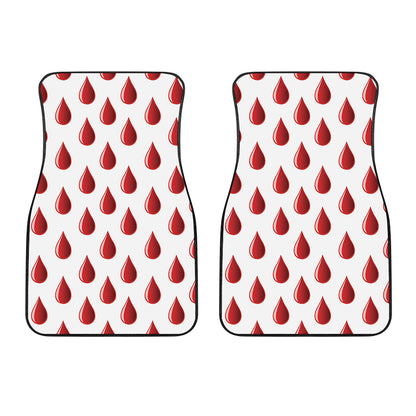 Red Blood Drop Pattern Print Front Car Floor Mats