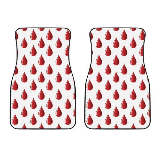 Red Blood Drop Pattern Print Front Car Floor Mats