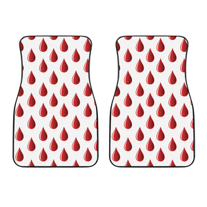 Red Blood Drop Pattern Print Front Car Floor Mats