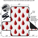 Red Blood Drop Pattern Print Half Sofa Protector