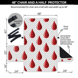 Red Blood Drop Pattern Print Half Sofa Protector