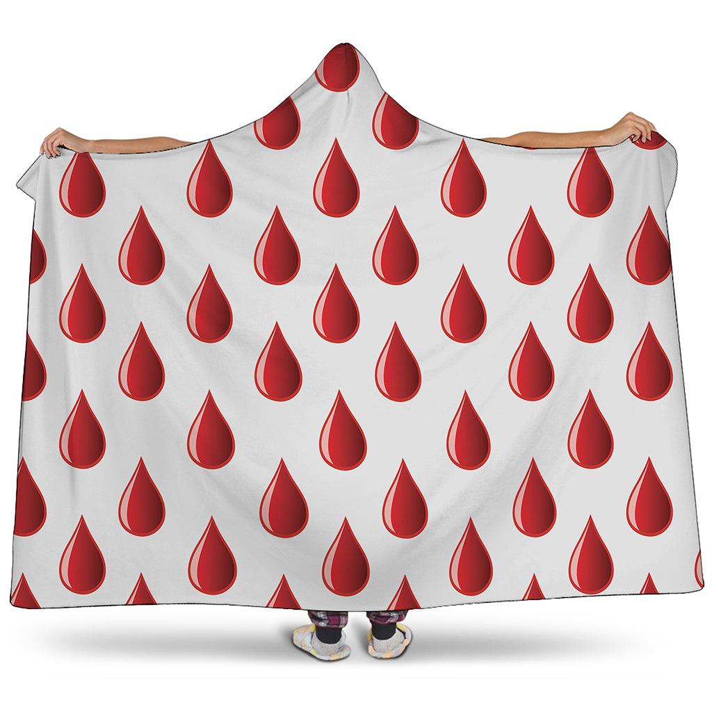 Red Blood Drop Pattern Print Hooded Blanket