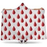Red Blood Drop Pattern Print Hooded Blanket
