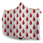 Red Blood Drop Pattern Print Hooded Blanket