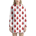 Red Blood Drop Pattern Print Pullover Hoodie Dress