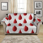 Red Blood Drop Pattern Print Loveseat Protector