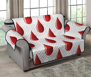 Red Blood Drop Pattern Print Loveseat Protector