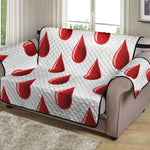 Red Blood Drop Pattern Print Loveseat Protector