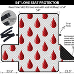 Red Blood Drop Pattern Print Loveseat Protector