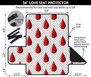 Red Blood Drop Pattern Print Loveseat Protector