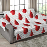 Red Blood Drop Pattern Print Loveseat Protector