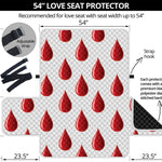 Red Blood Drop Pattern Print Loveseat Protector