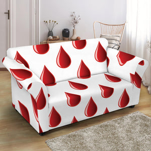 Red Blood Drop Pattern Print Loveseat Slipcover