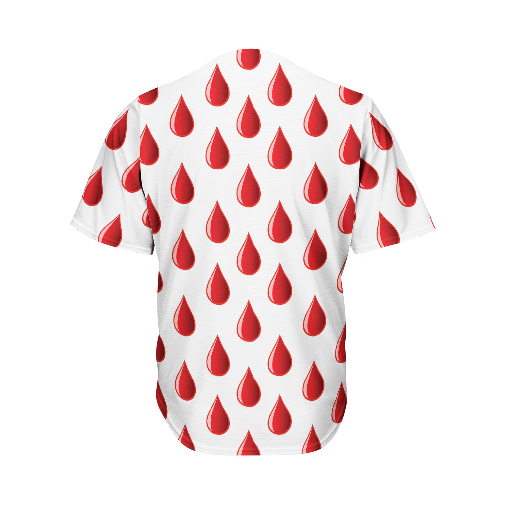 Red Blood Drop Pattern Print Men's Baseball Jersey