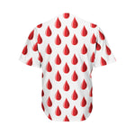 Red Blood Drop Pattern Print Men's Baseball Jersey