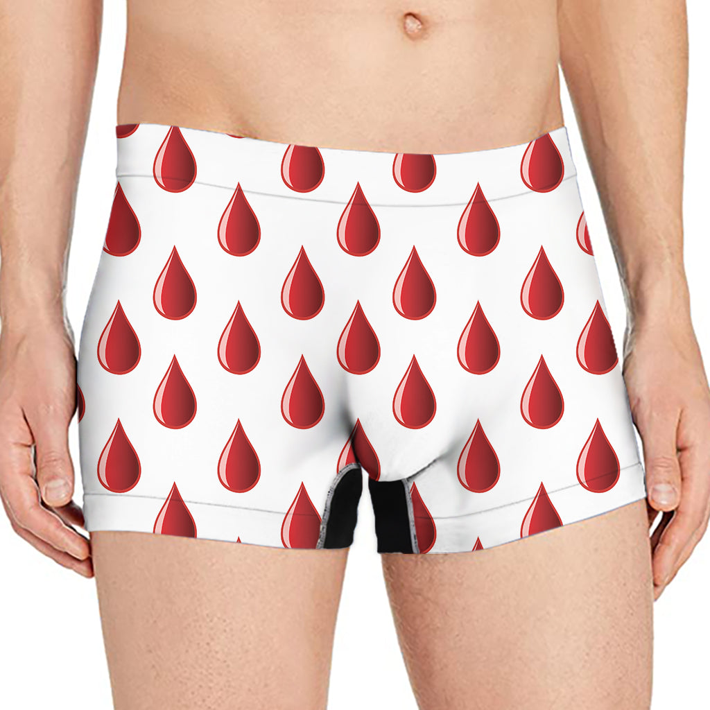 Red Blood Drop Pattern Print Men's Boxer Briefs