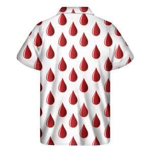 Red Blood Drop Pattern Print Men's Short Sleeve Shirt