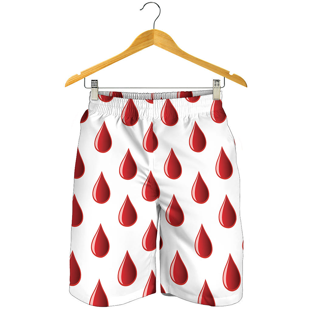 Red Blood Drop Pattern Print Men's Shorts