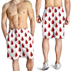 Red Blood Drop Pattern Print Men's Shorts