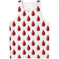 Red Blood Drop Pattern Print Men's Tank Top