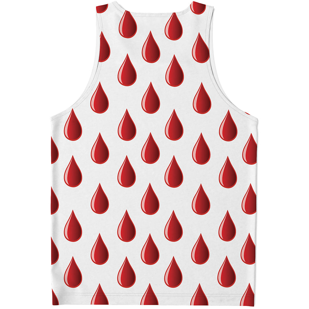 Red Blood Drop Pattern Print Men's Tank Top