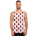 Red Blood Drop Pattern Print Men's Tank Top