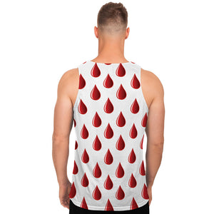 Red Blood Drop Pattern Print Men's Tank Top