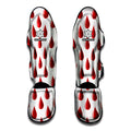 Red Blood Drop Pattern Print Muay Thai Shin Guards