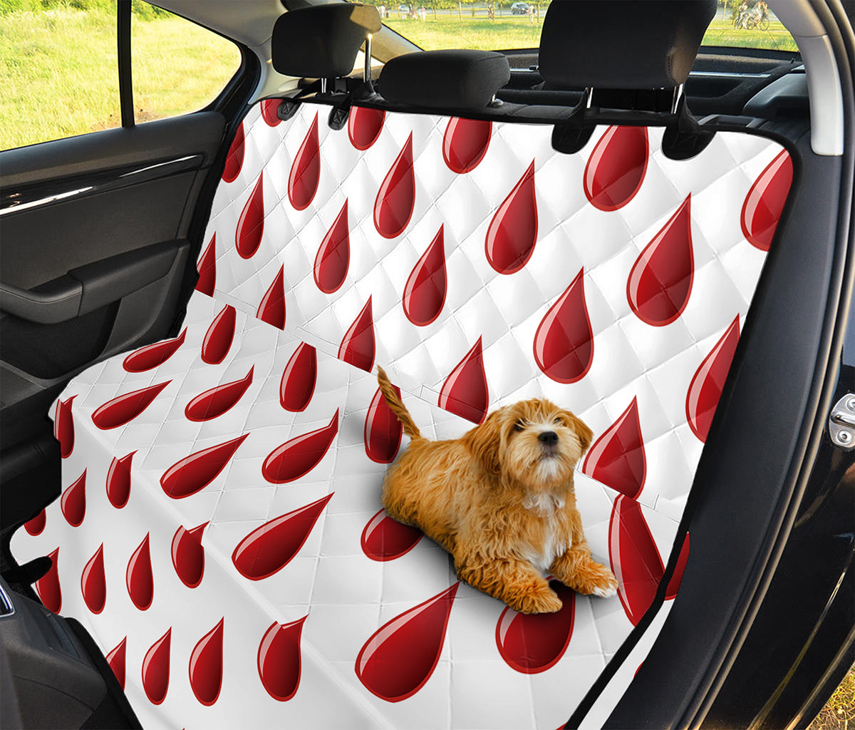 Red Blood Drop Pattern Print Pet Car Back Seat Cover