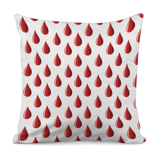Red Blood Drop Pattern Print Pillow Cover