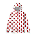 Red Blood Drop Pattern Print Pullover Hoodie