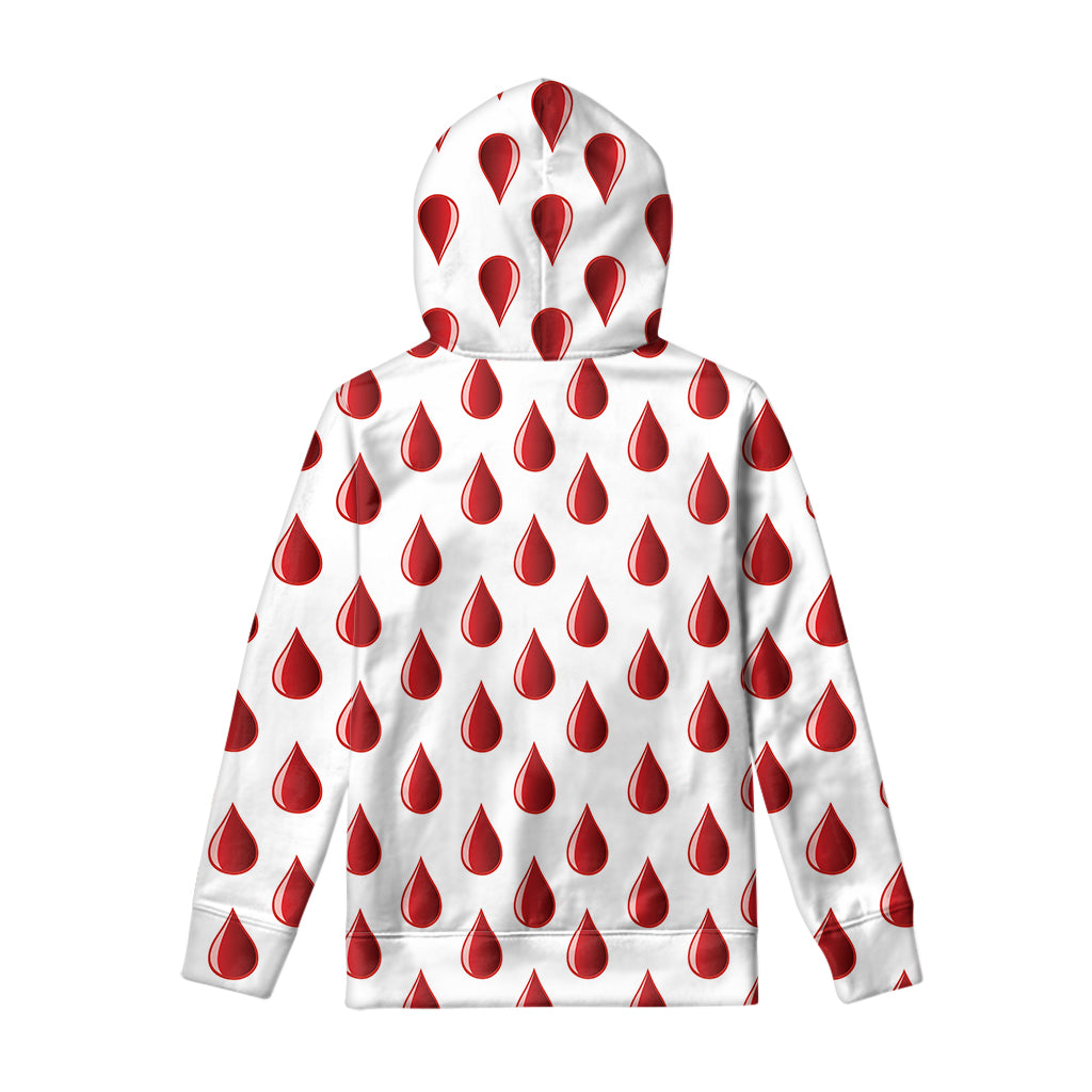 Red Blood Drop Pattern Print Pullover Hoodie