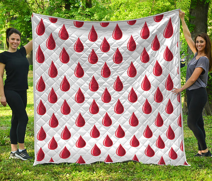 Red Blood Drop Pattern Print Quilt