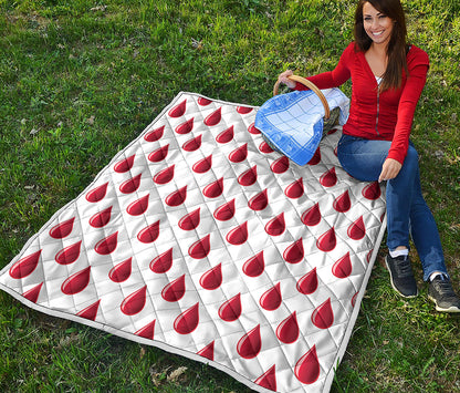 Red Blood Drop Pattern Print Quilt