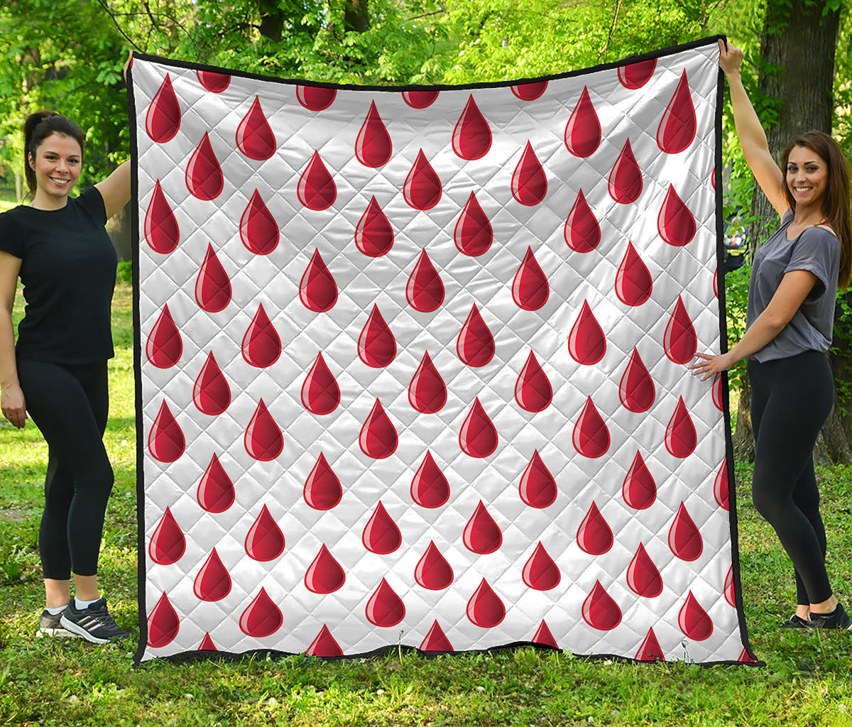 Red Blood Drop Pattern Print Quilt