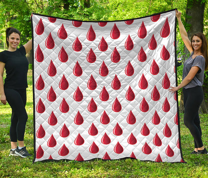 Red Blood Drop Pattern Print Quilt