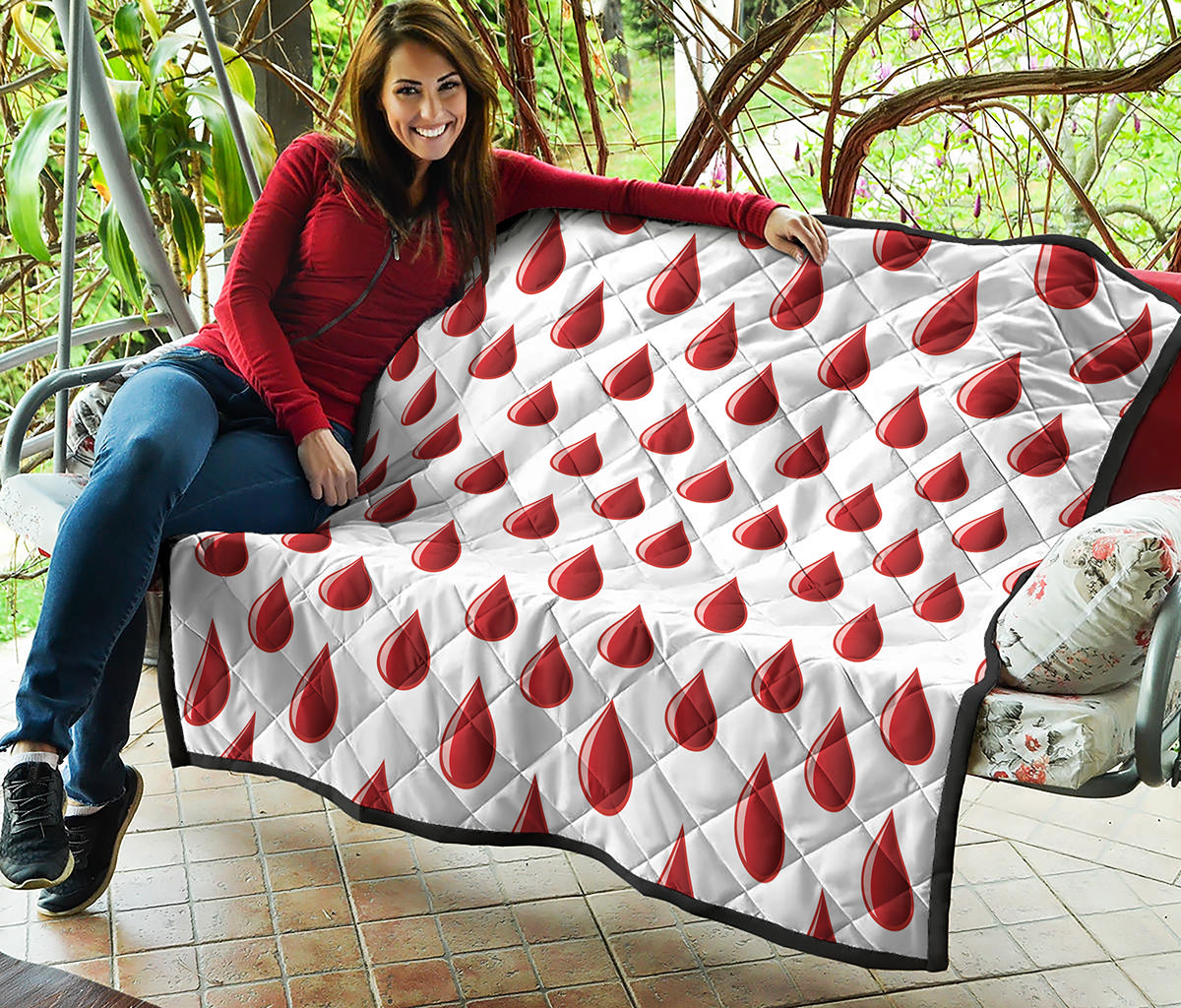 Red Blood Drop Pattern Print Quilt